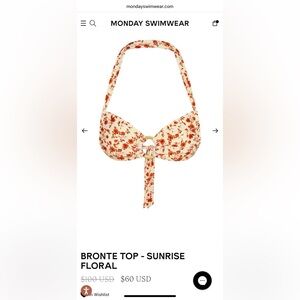Monday Swimwear Bronte Top - Sunrise Floral